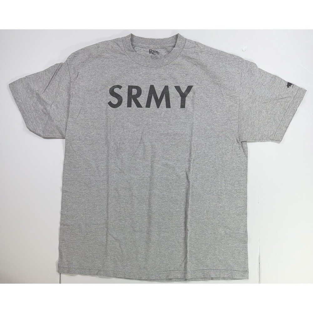 Stray Rats SRMY  Graphic T Shirt Gray Made In USA Military Style XL